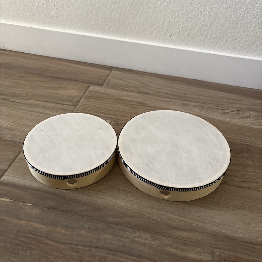 Professional 2-Piece Hand Drum Set - 10 & 8 Inch Wooden Frame for Performances